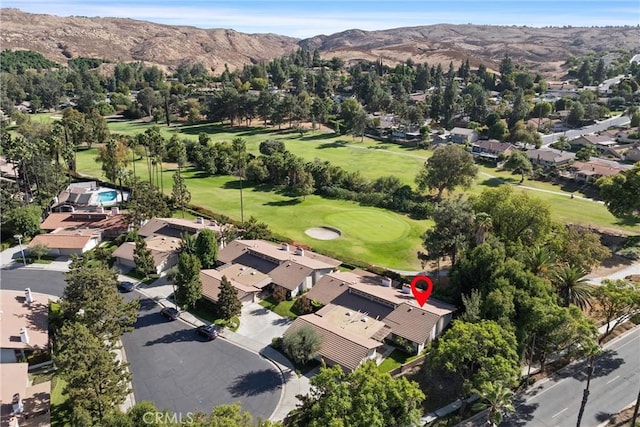 aerial view with a mountain view