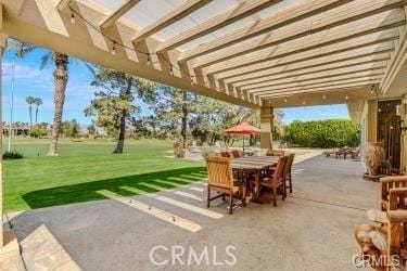 view of patio / terrace featuring a pergola