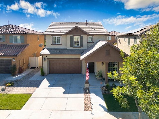 view of front of house with a garage