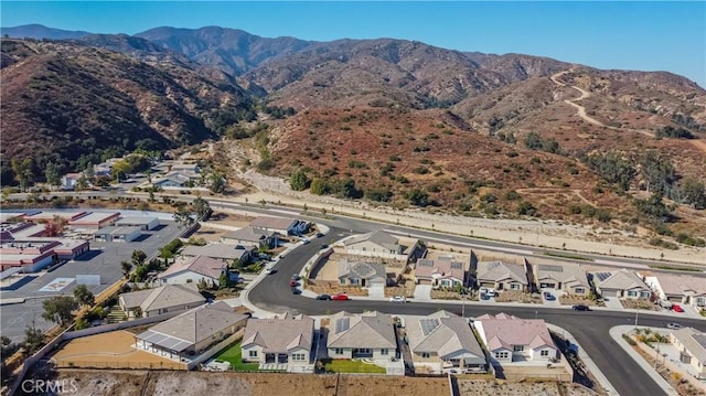 aerial view with a mountain view