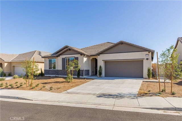 ranch-style home with a garage