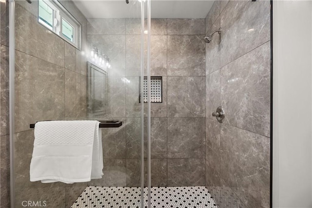 bathroom featuring walk in shower