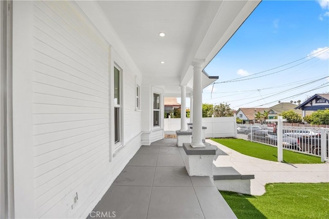 view of patio with covered porch