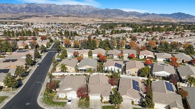 drone / aerial view with a mountain view