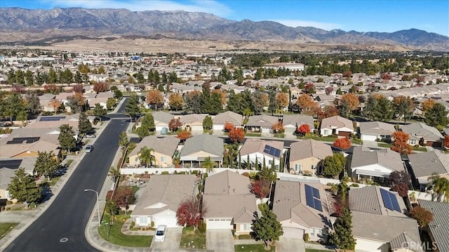 aerial view with a mountain view