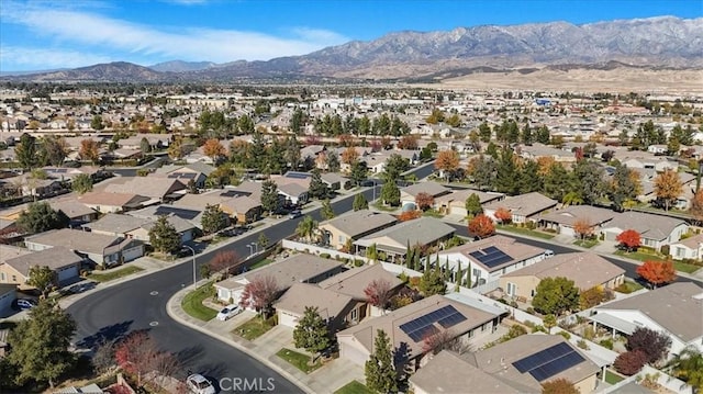 bird's eye view with a mountain view