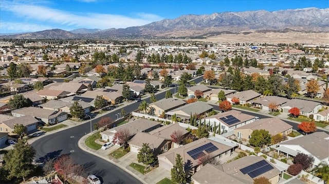 aerial view with a mountain view