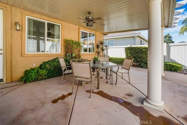 view of patio / terrace with ceiling fan