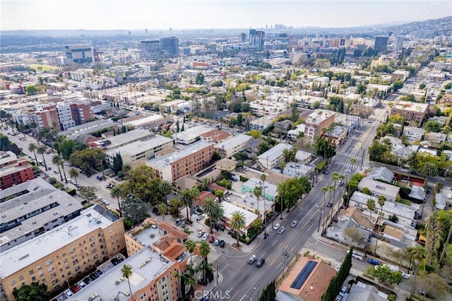 drone / aerial view featuring a city view