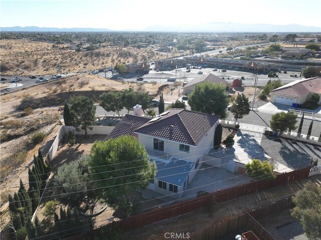 aerial view with a mountain view