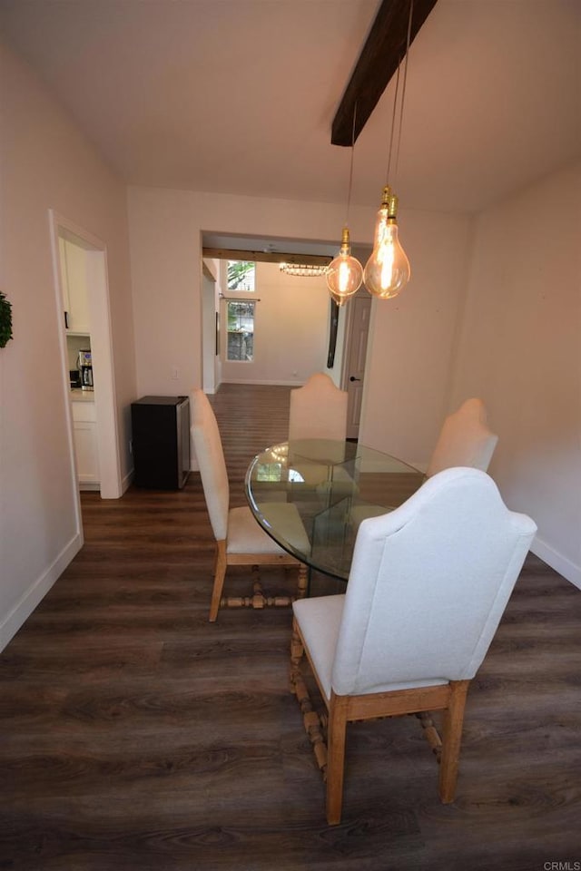 dining room with dark wood-type flooring