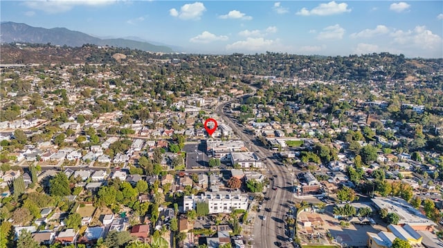 bird's eye view featuring a mountain view