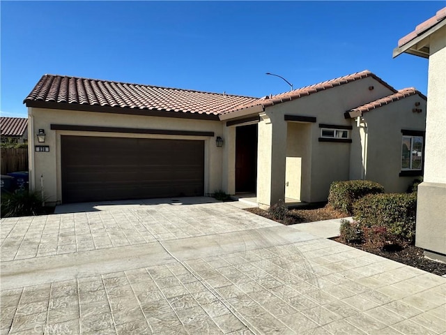 view of front of house with a garage