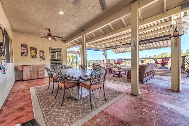 view of patio / terrace with ceiling fan