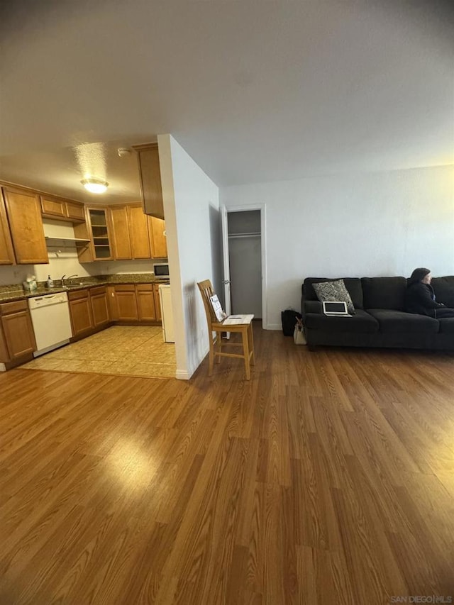 living room featuring light hardwood / wood-style floors