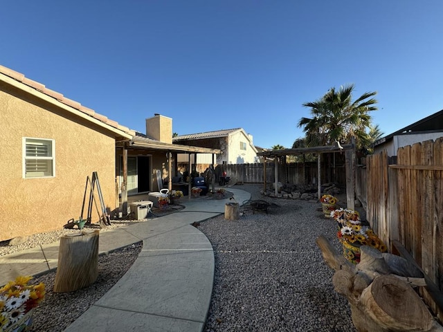 view of yard with a patio area