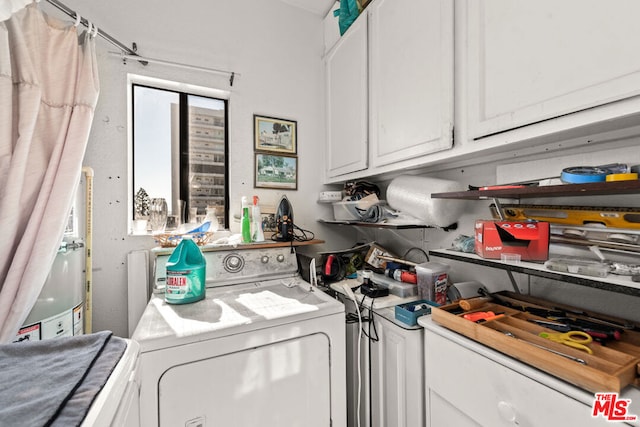 clothes washing area with independent washer and dryer