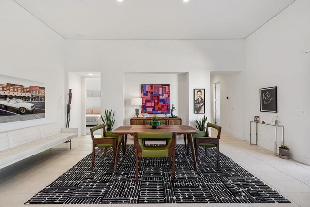 view of tiled dining area