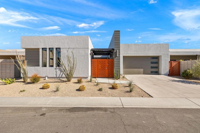 contemporary house featuring a garage