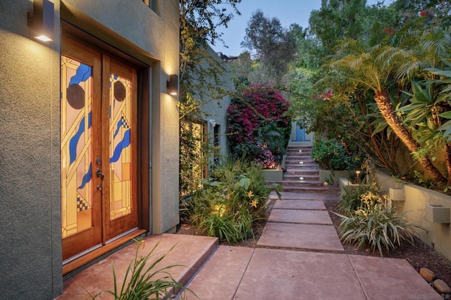 doorway to property with french doors