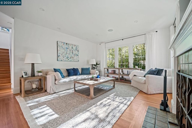 living room featuring hardwood / wood-style flooring