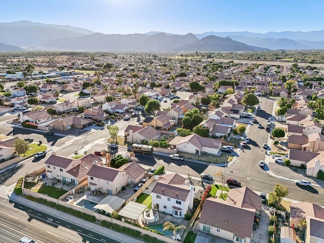 aerial view with a mountain view