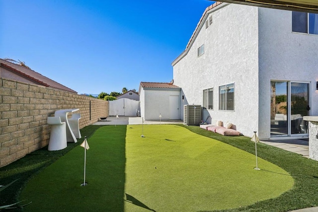 view of yard featuring cooling unit