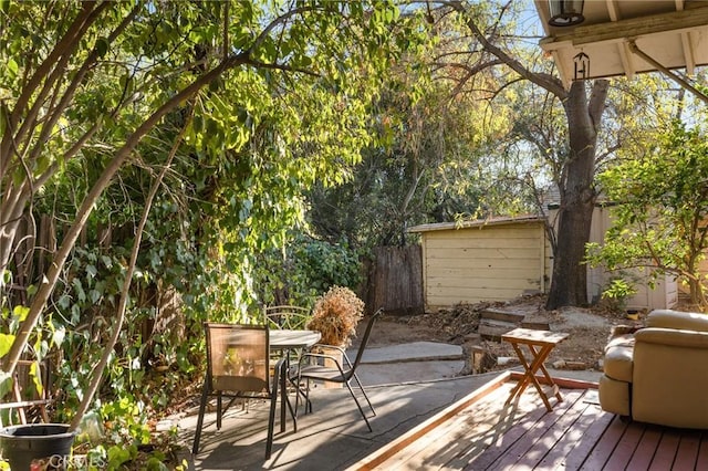 view of patio / terrace featuring a wooden deck