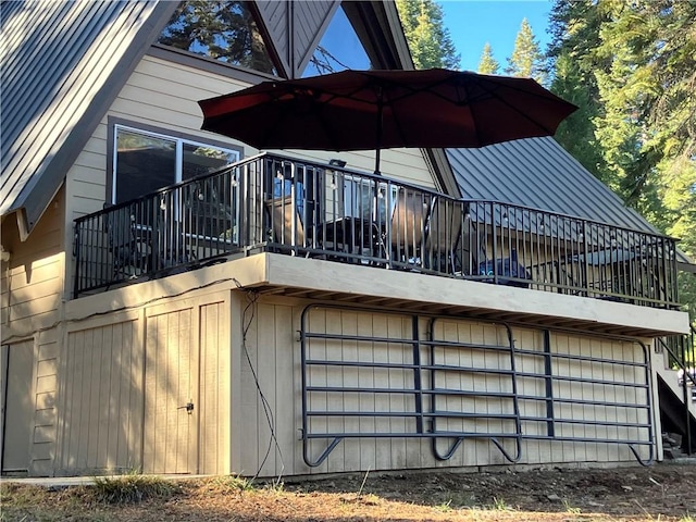 exterior space featuring a garage