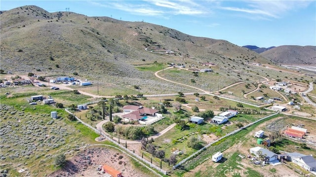 aerial view featuring a mountain view