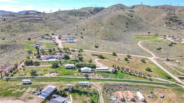 aerial view featuring a mountain view