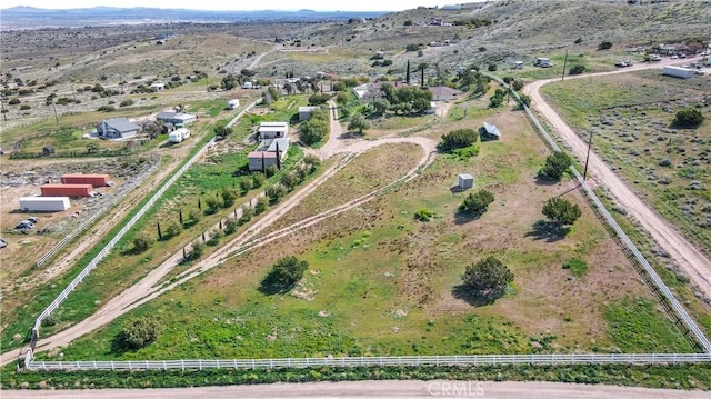 aerial view with a rural view