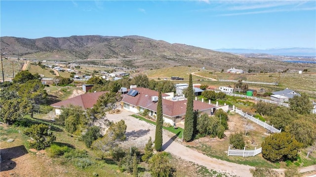 aerial view with a mountain view