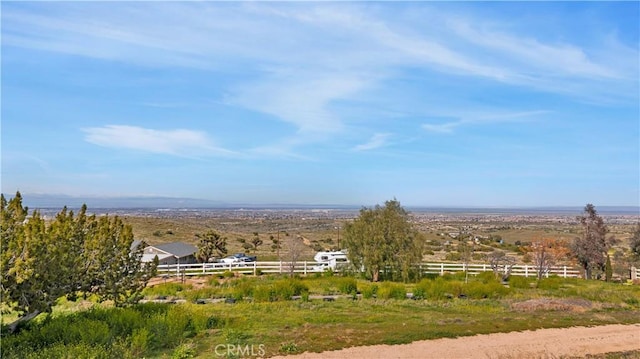 view of mountain feature with a rural view