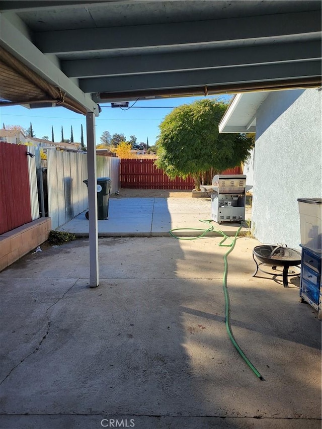 view of patio with area for grilling