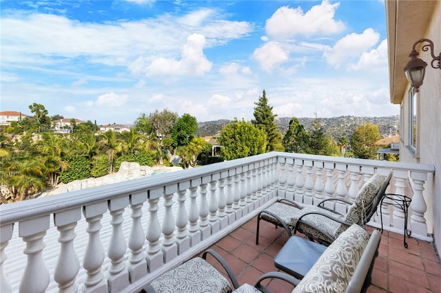 balcony with a mountain view