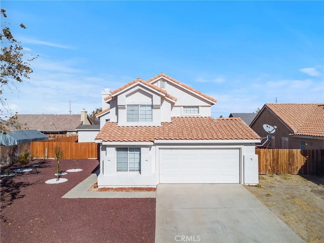 view of front property with a garage