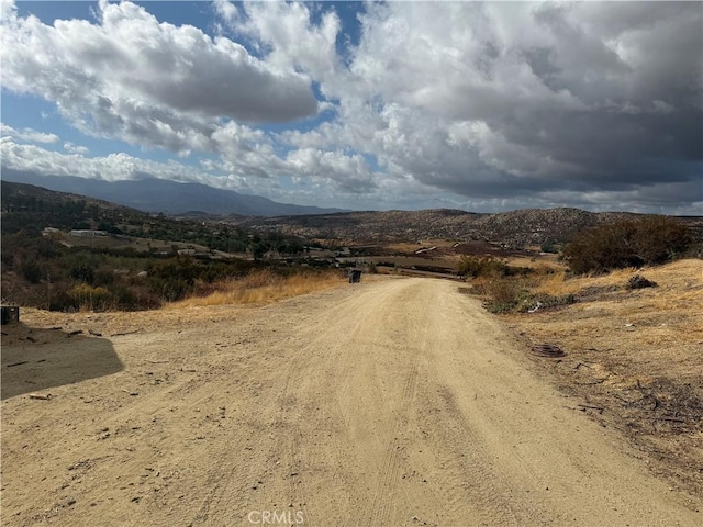 view of road with a mountain view