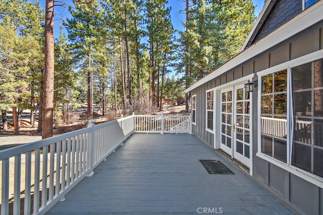 deck with french doors