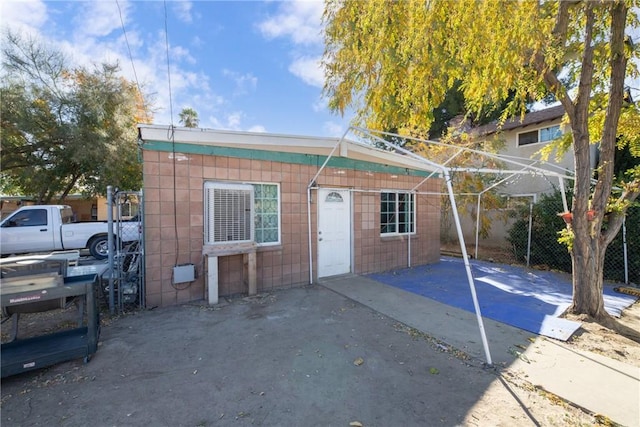 view of front of property with a patio