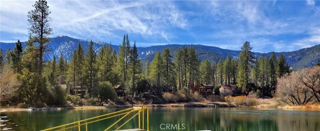 view of water feature with a mountain view