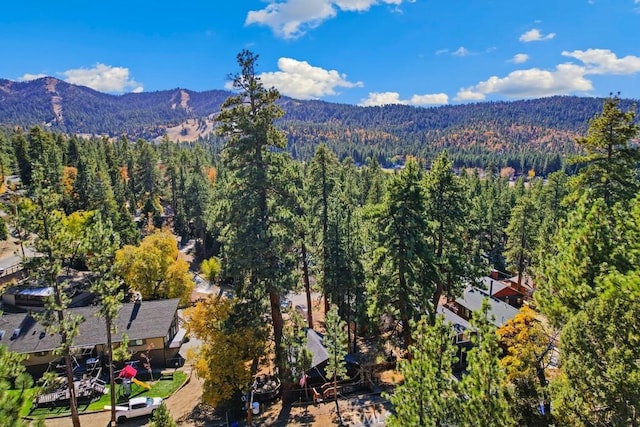 aerial view with a mountain view