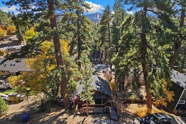 aerial view featuring a mountain view