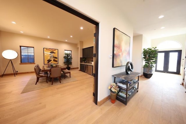 hallway featuring light hardwood / wood-style flooring