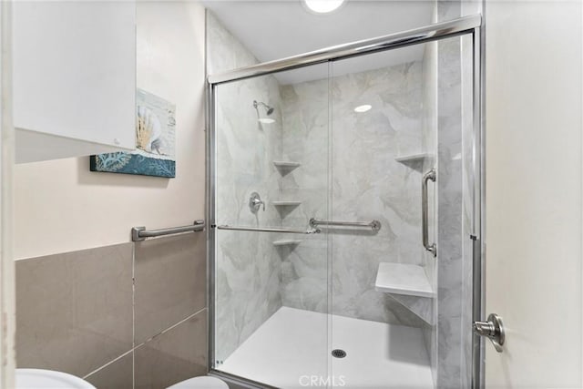 bathroom with walk in shower