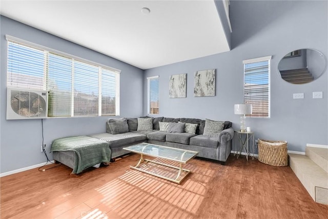 living room featuring wood-type flooring