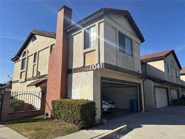 view of home's exterior with a garage