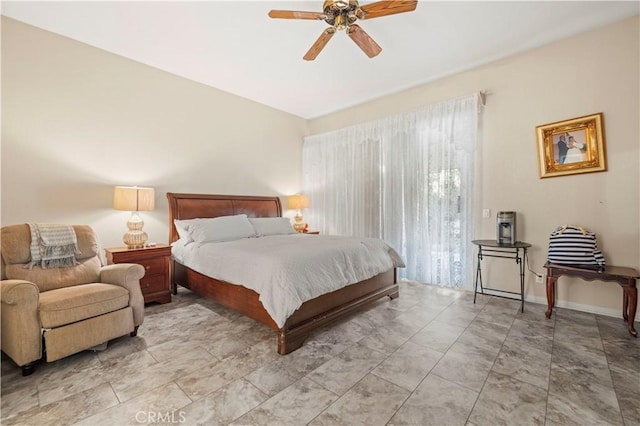 bedroom with ceiling fan