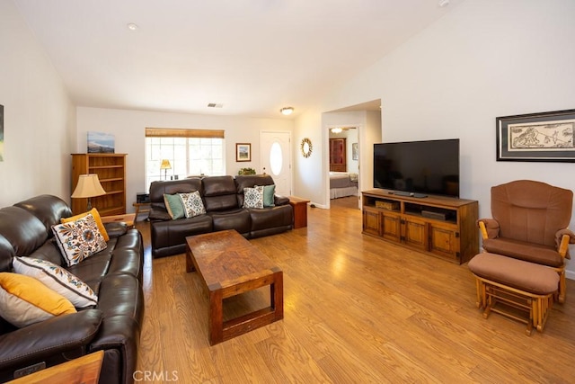 living room featuring light hardwood / wood-style flooring