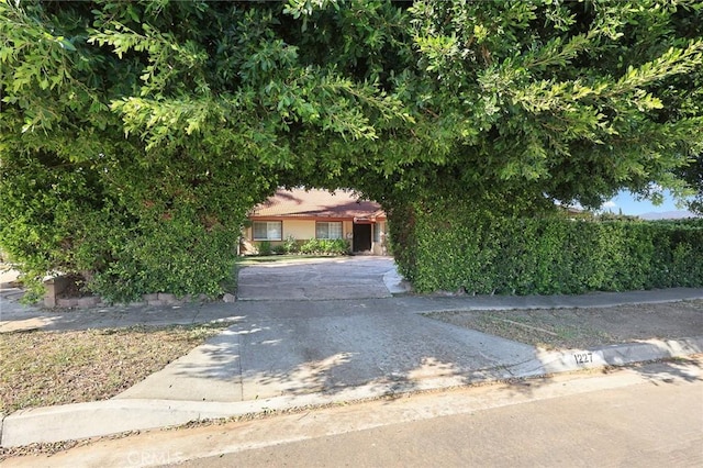 view of property hidden behind natural elements